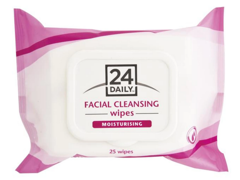24 Daily Moisturising Facial Cleansing Wipes, 25 Count