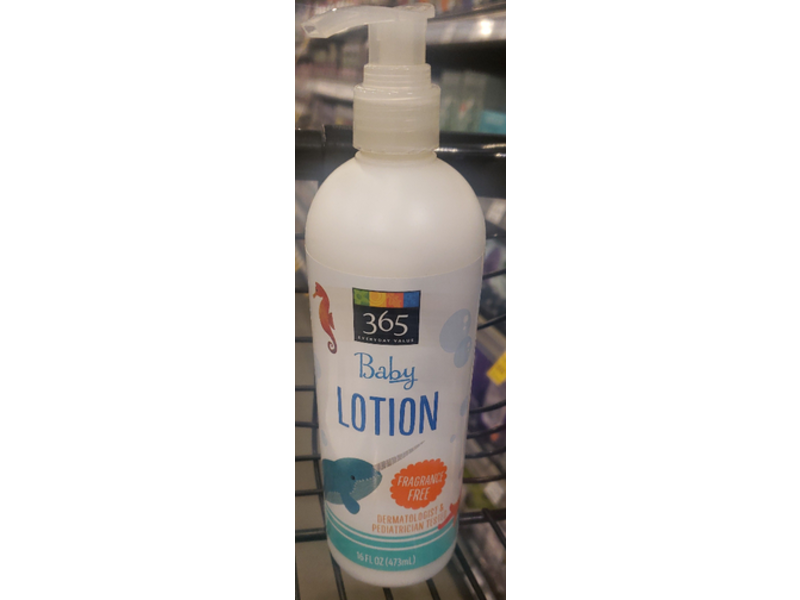 365 Everyday Value Baby Lotion, Fragrance Free, 16 fl oz/473 mL
