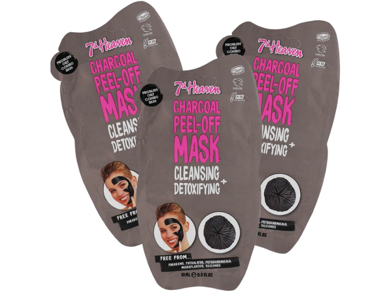 7Th Heaven Peel-Off Mask, Charcoal, 0.3 fl oz/10 mL, Pack Of 3