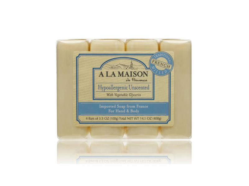 A La Maison De Provence Bar Soap, Vegetable Glycerin, 3.5 oz/100 g, 4 Count