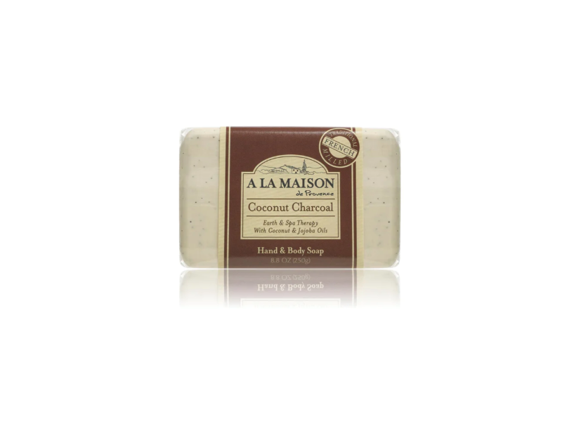 A La Maison De Provence Hand & Body Bar Soap, Coconut Charcoal, 8.8 oz/350 g