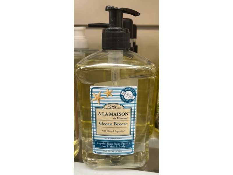 A La Maison De Provence Hand & Body Liquid Soap, Ocean Breeze, 16.9 fl oz/500 mL