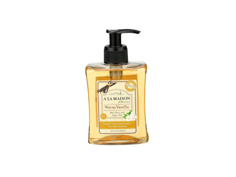A La Maison de Provence Hand & Body Liquid Soap, Warm Vanilla, 10 fl oz/300 mL
