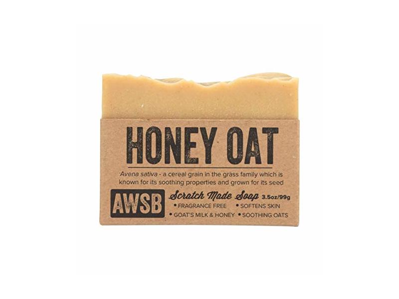 A Wild Soap Bar Fragrance Free Soap, Honey Oat, 3.5 oz / 99 g