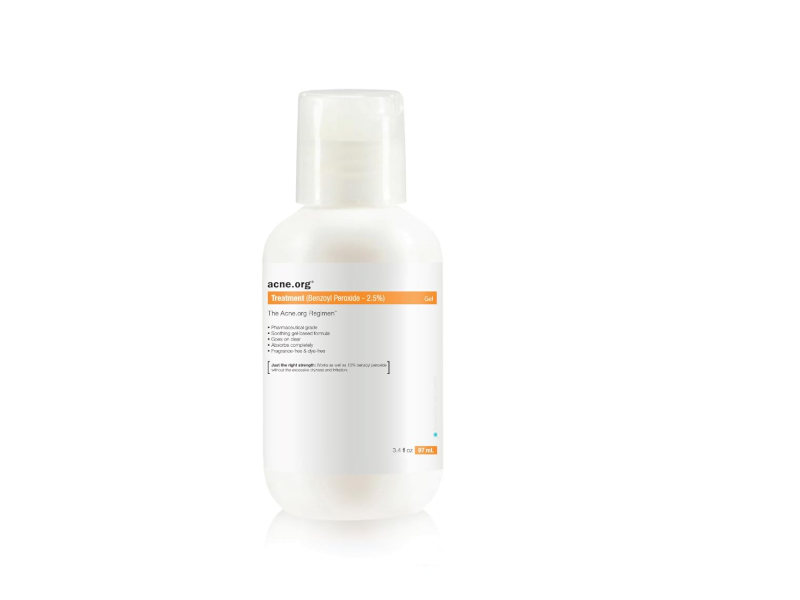 Acne.Org Treatment Benzoyl Peroxide 2.5% Gel, 3.4 fl oz/97 mL