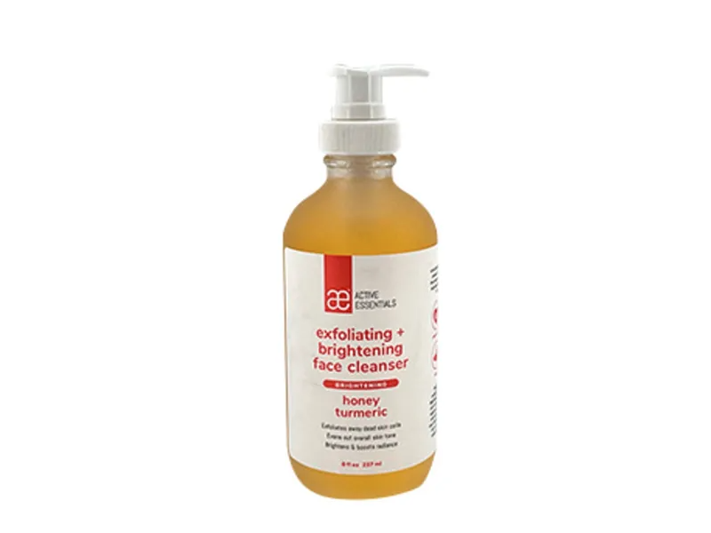 Active Essentials Exfoliating+Brightening Face Cleanser, Honey Turmeric, 8 fl oz/237 mL