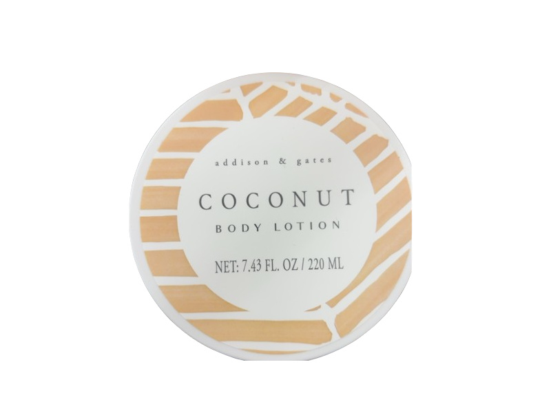Addison & Gates Body Lotion, Coconut, 7.43 fl oz/220 mL