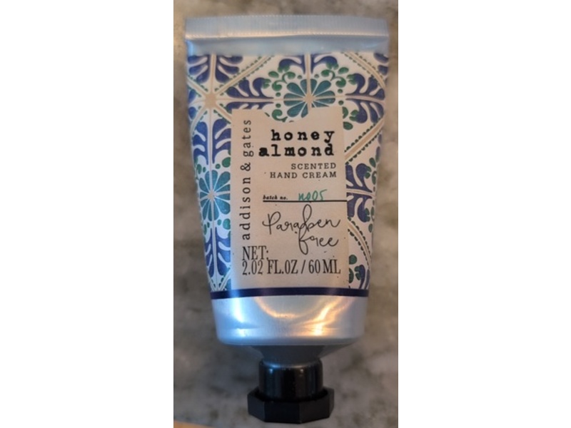 Addison & Gates Hand Cream, Honey & Almond Scented, 2.02 fl oz/60 mL