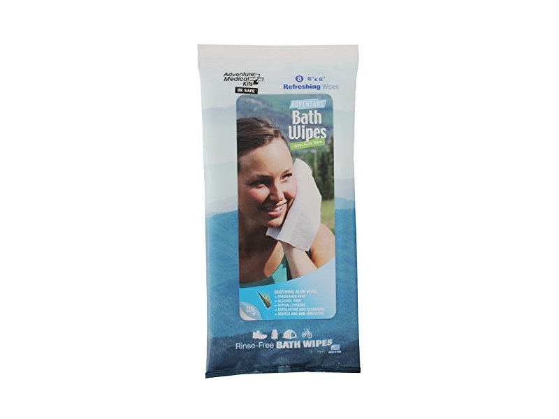 Adventure Bath Wipes, Aloe Vera, 8 Count