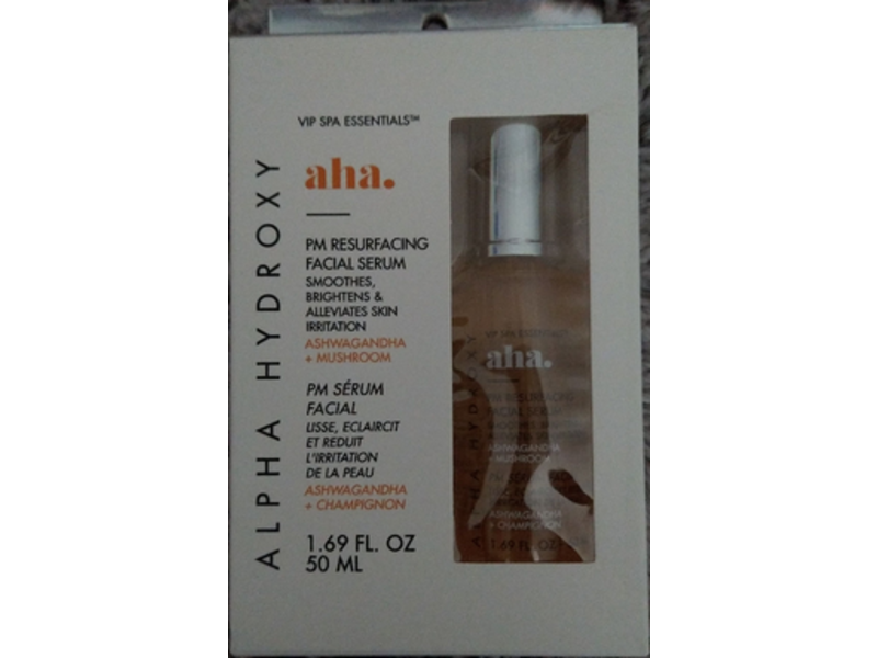 Aha Alpha Hydroxy Facial Serum, Ashwagandha + Mushroom, 1.69 fl oz/50 mL