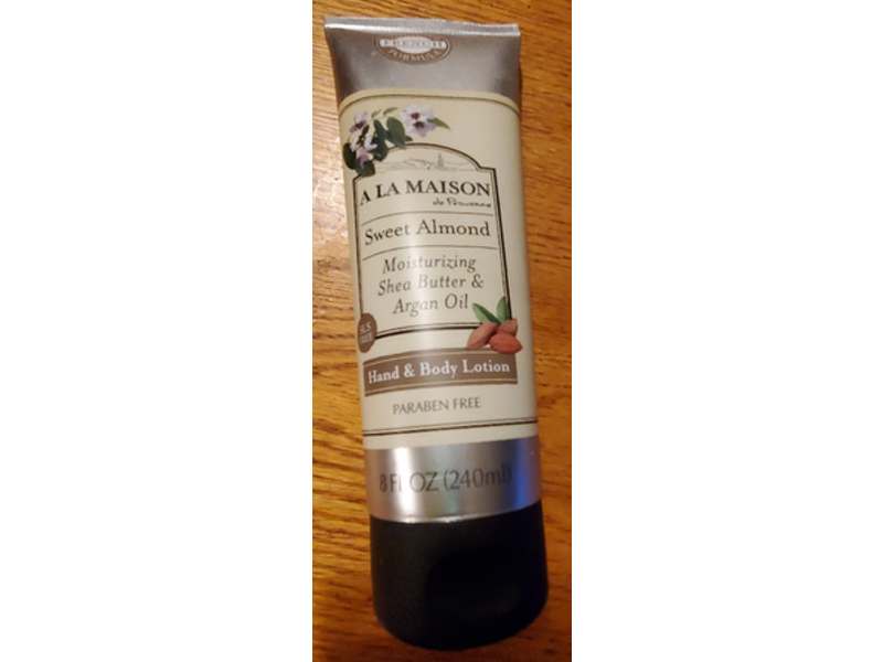 A la Maison De Provence Hand & Body Lotion, Sweet Almond, Moisturizing Shea Butter & Argan Oil, 8 fl oz/240 mL