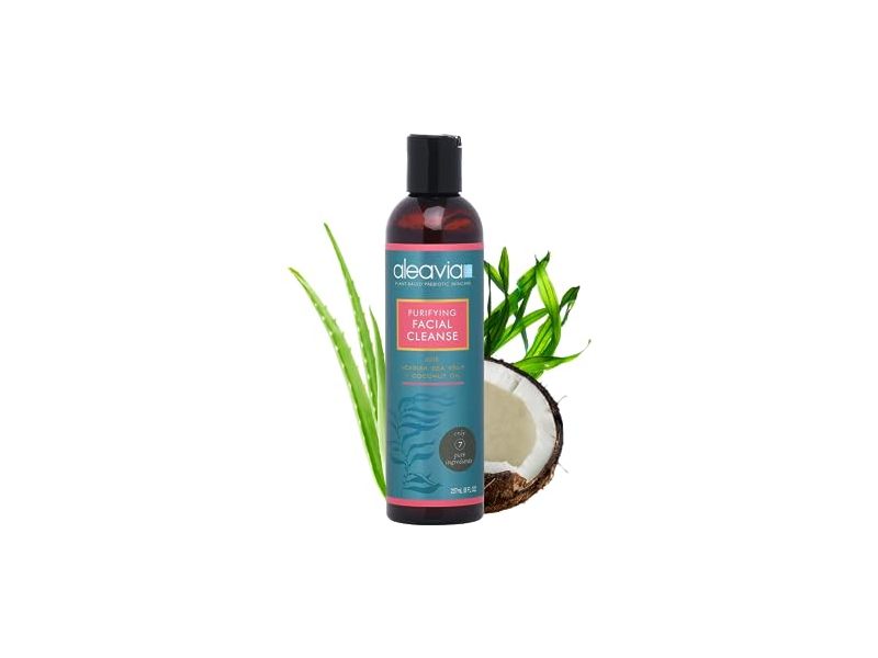 Aleavia Purifying Facial Cleanser, Acadian Sea Kelp + Coconut Oil, 8 fl oz/237 mL
