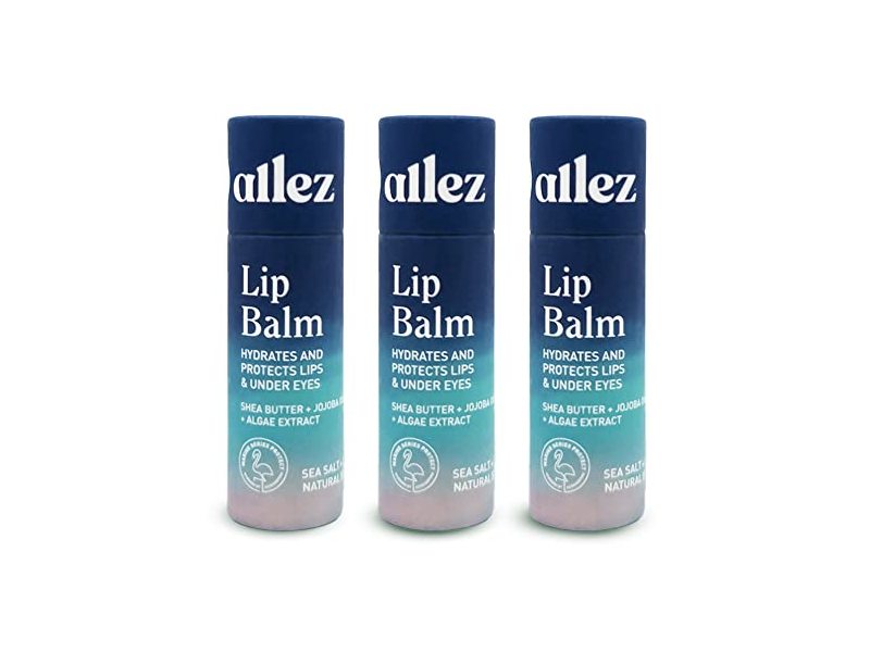Allez Lip Balm, Shea Butter + Jojoba Oil, Algae Extract, 2.08 oz, Pack Of 3
