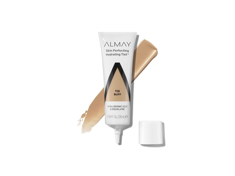 Almay Skin Perfecting Hydrating Tint, Hyaluronic Acid & Squalene, 110 Buff, 0.94 fl oz/28 mL