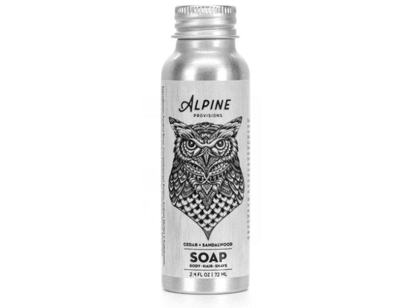 Alpine Provisions Soap, Cedar + Sandalwood, 2.4 fl oz/72 mL