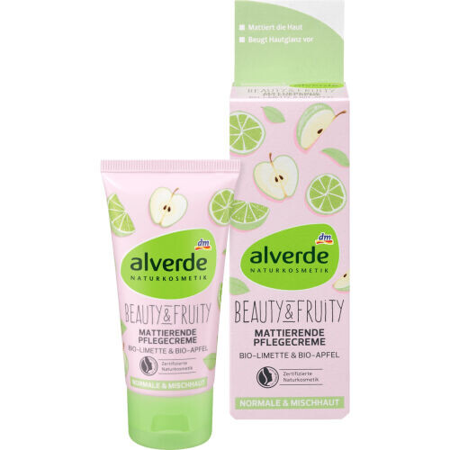 Tagescreme Beauty & Fruity Mattierende Pflegecreme Bio-Limette Bio-Apfel
