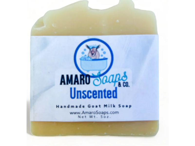 Amaro Soaps & Co Handmade Goat Milk Soap, Unscented, 5 oz