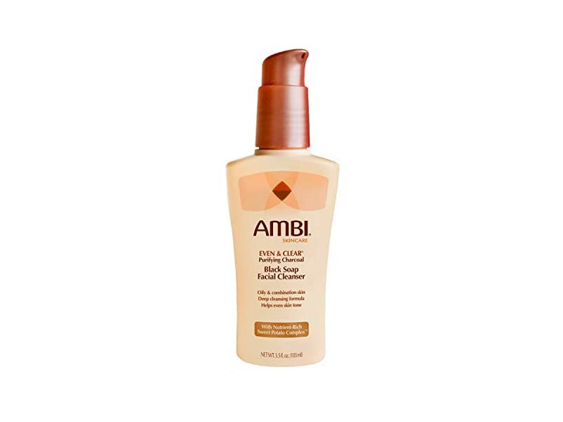 Ambi Even & Clear Black Soap Facial Cleanser, Nutrient Rich, Sweet Potato Complex, 3.5 fl oz/103 mL