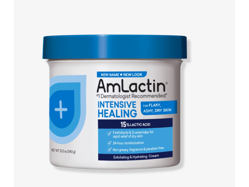 AmLactin Intensive Healing Exfoliating & Hydrating Cream, 15% Lactic Acid, 12.0 oz/340 g