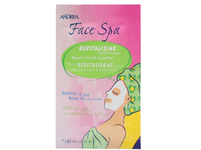 Andrea Face Spa Revitalizing Peel-Off Masque, Glycolic Acid & Cucumber, 0.25 oz/7 g