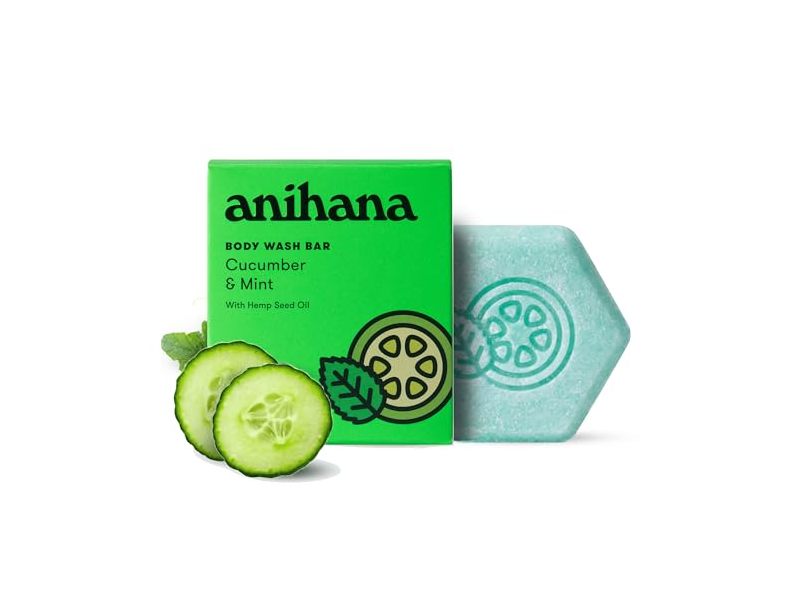 Anihana Body Wash Bar, Cucumber & Mint, 2.8 oz/80 g