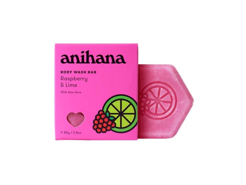 Anihana Body Wash Bar, Raspberry&Lime, 2.8 oz/80 g