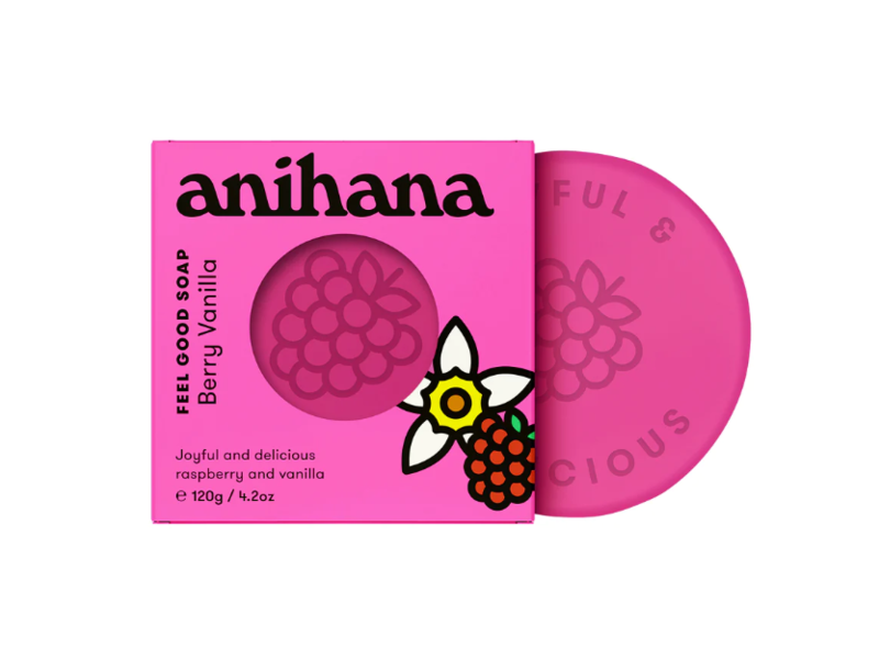 Anihana Feel Good Soap, Berry Vanilla, 4.2 oz/120 g
