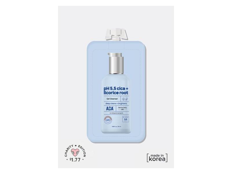 Aoa Skin pH 5.5 cica + licorice root Gel Cleanser, 0.68 fl oz / 20 mL