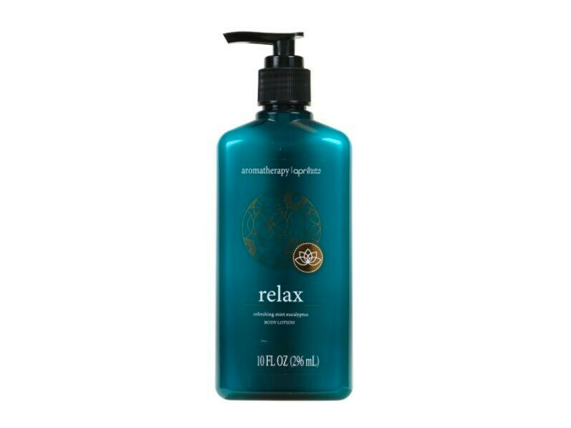 April Bath & Shower Aromatherapy Relax Body Lotion, Refreshing Mint Eucalyptus, 10 fl oz/296 mL