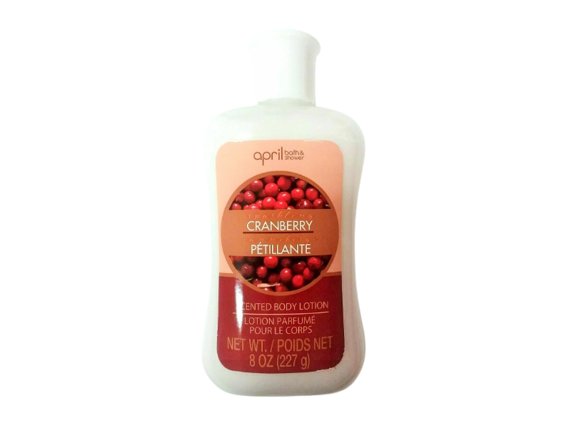 April Bath & Shower Scented Body Lotion, Cranberry, 8 oz/227 g