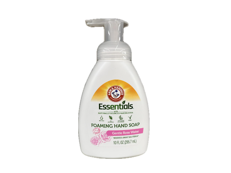 Arm & Hammer Essentials Foaming Hand Soap, Gentle Rose, 10 fl oz/295.7 mL, Pack Of 2