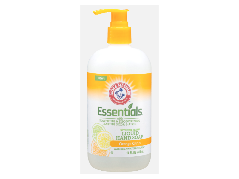 Arm & Hammer Essentials Liquid Hand Soap, Orange Citrus, 14 fl oz/414 mL