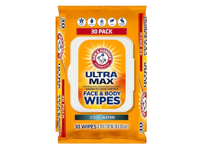 Arm & Hammer Face & Body Wipes, Cool Water, 30 Count