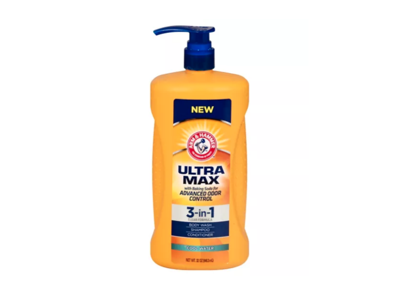 Arm & Hammer Ultra Max 3-In-1 Shampoo, Conditioner, and Body Wash, Cool Water, 32 oz/946.3 mL