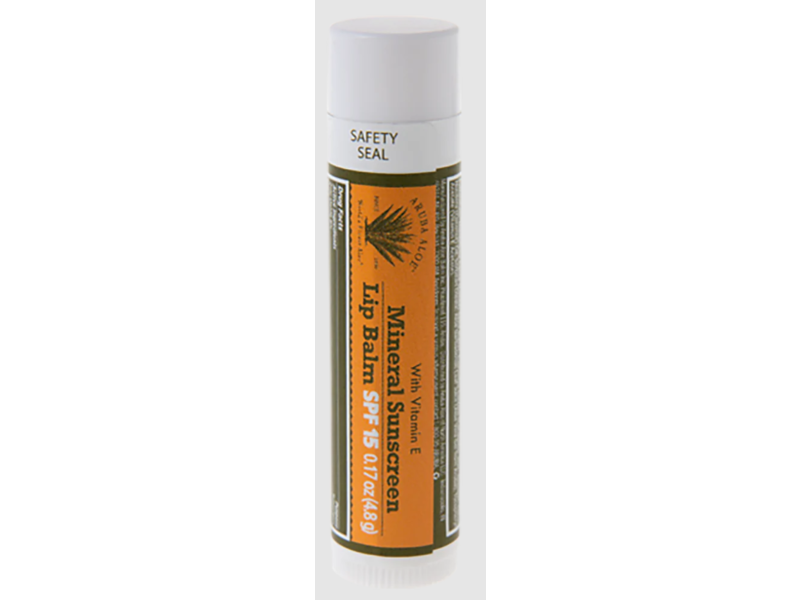 Arubs Aloe Mineral Sunscreen Lip Balm, Vitamin E, SPF 15, 0.17 oz/4.8 g