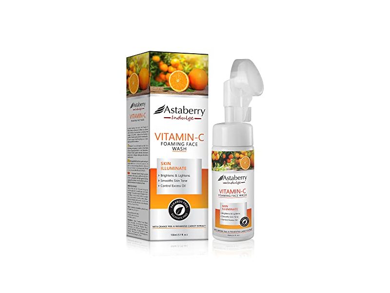 Astaberry Indulge Foaming Face Wash, Vitamin C, 5.1 fl oz/150 mL