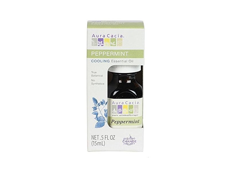 Aura Cacia Essential Peppermint Boxed Oil, 0.5 oz