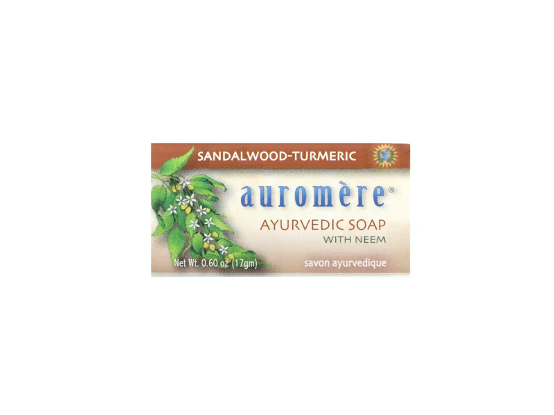 Auromere Sandalwood Turmeric Ayutvedic Soap, Neem, 0.60 oz/17 gm