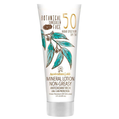 Botanical Sunscreen Tinted Face Mineral Lotion, Broad Spectrum, Water Resistant, SPF 50