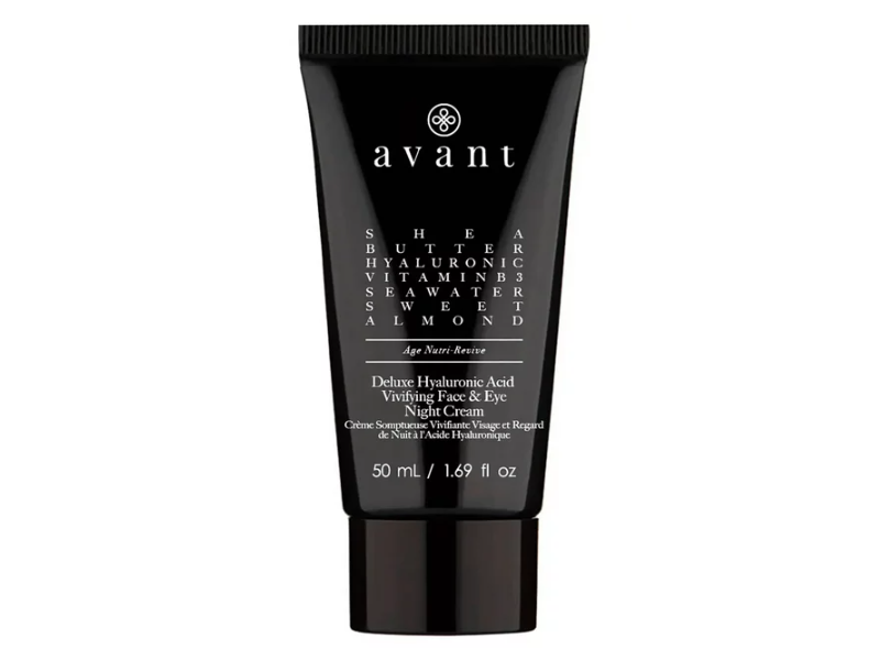 Avant Deluxe Vivifying Face & Eye Night Cream, Hyaluronic Acid, 0.34 fl oz/10 mL