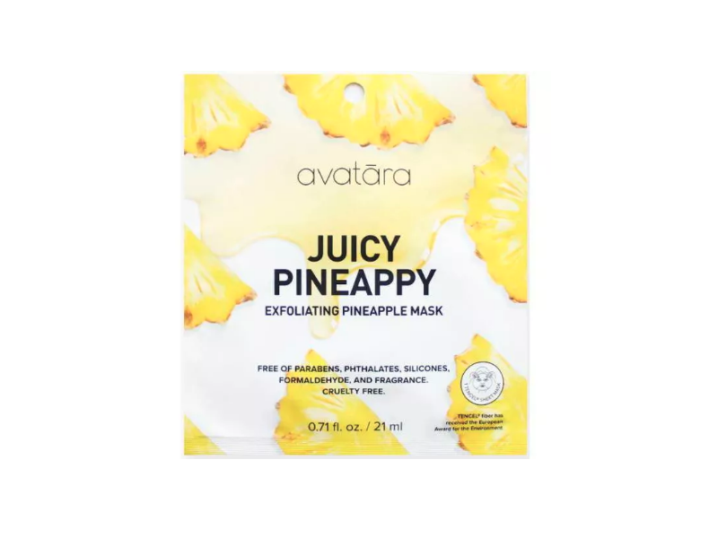 Avatara Exfoliating Pineapple Mask, Juicy Pineappy, 0.71 fl oz/21 mL