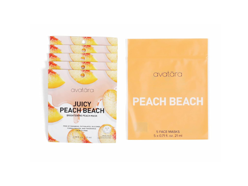 Avatara Juicy Peach Beach Face Mask, 0.71 fl oz/21 mL