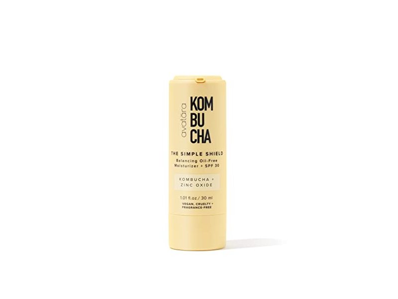 Avatara Kombucha The Simple Shield Moisturizer, SPF 30, Kombucha+ Zinc Oxide, 1.01 fl oz/30 mL