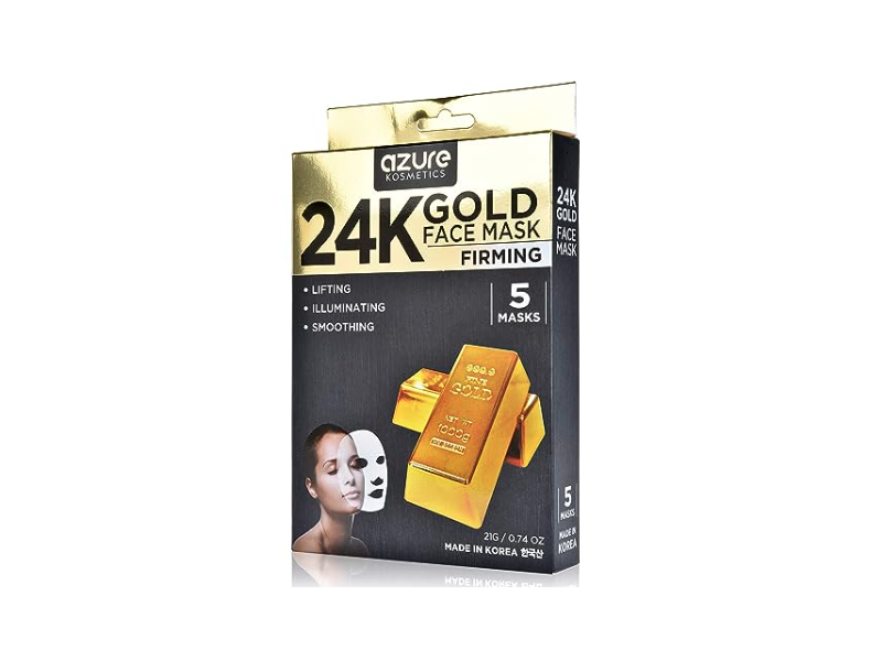 Azure 24K Gold Face Mask, Firming, 3.7 oz/105 g, 5 Count