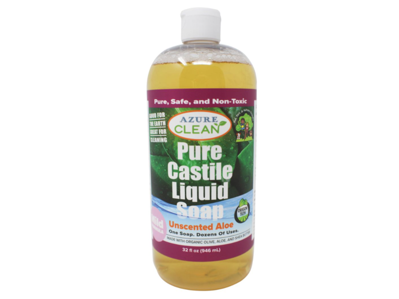Azure Clean Pure Castile Liquid Soap, Aloe, 32 fl oz/946 mL