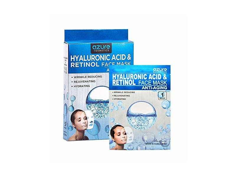 Azure Hyaluronic Acid & Retinol Face Mask, 5 Count