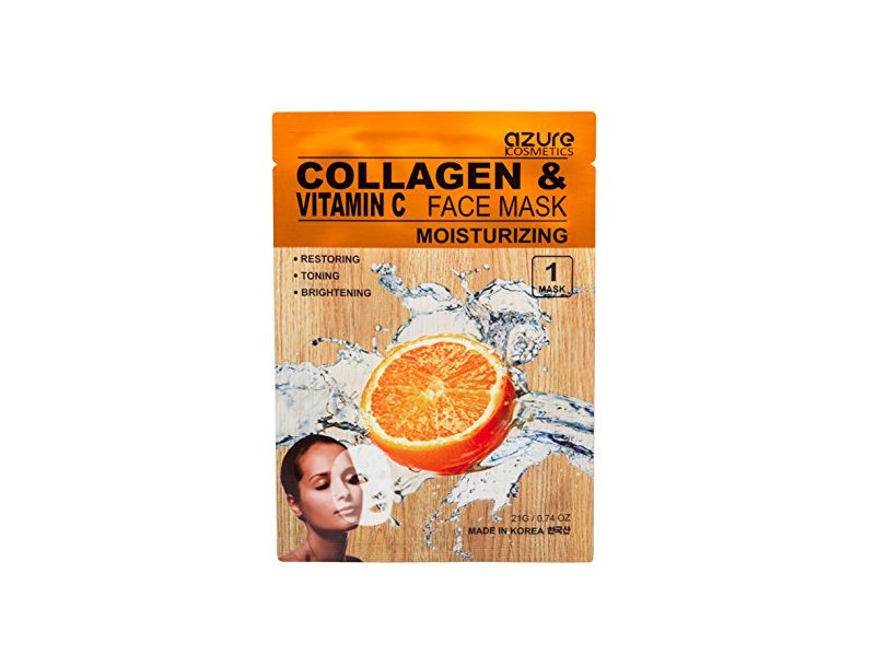 Azure Moisturizing Collagen & Vitamin C Face Mask, 5 Pack