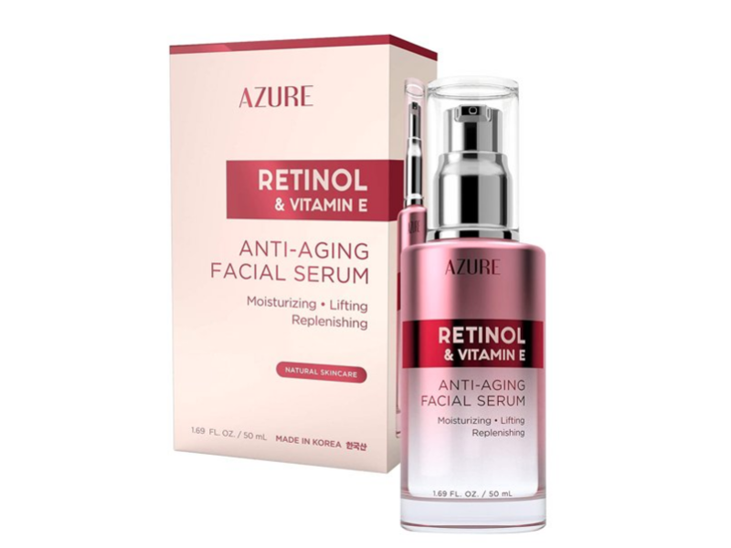 Azure Retinol & Vitamin E Anti-Aging Facial Serum, Natural, 1.69 fl oz/50 mL