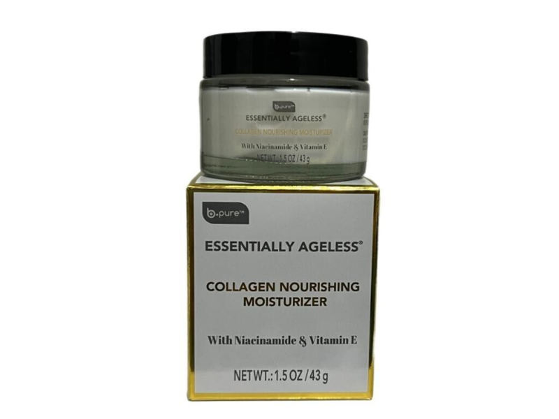 b.pure Essentially Ageless Collagen Nourishing Moisturizer, Niacinamide & Vitamin E, 1.5 oz/43 g
