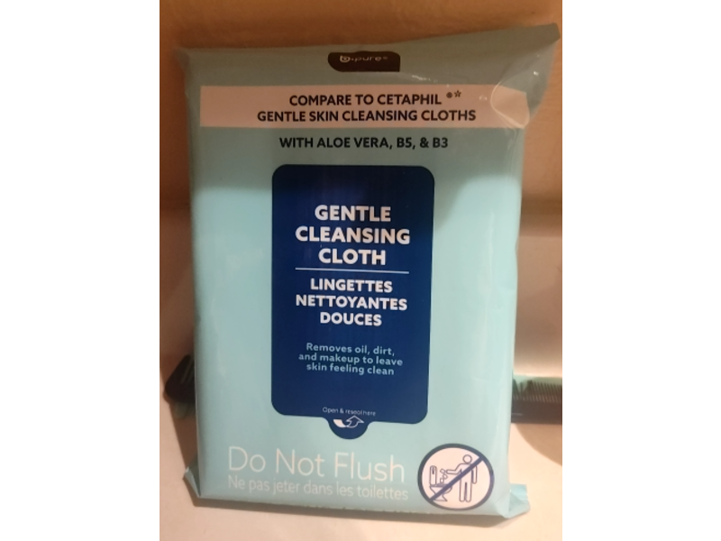 b.Pure Gentle Cleansing Cloth, Aloe Vera, B5 & B3, 25 Count